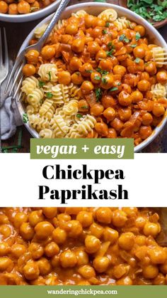 Chickpea Paprikash Creamy Coconut Sauce, Paprikash Recipe, Sweet Paprika, Coconut Sauce, Chickpea Recipes, Tasty Vegetarian Recipes, Pasta Noodles, Canned Chickpeas