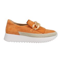 PRICES MAY VARY. Suede upper Goring over instep Ultra Padded/Cushioned/Removable insole Treaded rubber outsole Spot clean, lay flat to dry Athleisure Shoes, Orange Sneakers, Braided Rope, Luxury Store, Loafer Shoes, Casual Sneakers, Athleisure, Rubber Sole