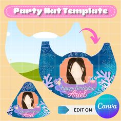 Are you a small business owner who wants to sell party needs? Or simply an individual who wants to step to the party of your loved ones? Then this one is for you! This party hat template is perfect for making party hats that you can sell or you may use this to elevate birthday parties! ❤️ WHAT YOU WILL RECEIVE ❤️ This is a digital DIGITAL DOWNLOAD listing. No physical product will be mailed to you.  You will receive PDF that has the link of the Canva Template including the steps on how to use it. You may use the mermaid design too! If you have queries or concerns regarding and relating to this item, don't hesitate to contact me. Birthday Hat Template, Mermaid Party Hats, Party Hat Template, Hat Template, Ocean Mermaid, Mermaid Design, Mermaid Diy, Mermaid Theme Party, Birthday Hat