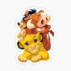 the lion and the mouse sticker with an image of two different characters on it