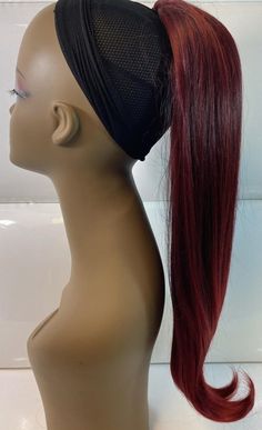 * Drawstring Ponytail * HUMAN HAIR & Synthetic Fiber Blend * DARK CHERRY RED & BURGUNDY * LENGTH: 18 Inches * Voluminous & Chic * Natural YAKI Straight Texture * Hair Piece Extension *** FINAL SALE - No returns or exchanges policy due to pandemic. Please look at all photos and video before placing order. If you have any questions or concerns please contact us. *** #hairstyle #hairstylist #haircolor Dark Cherry Red, Texture Hair, Chic Natural, Drawstring Ponytail, Red Burgundy, Aging Process, Ponytail Hairstyles