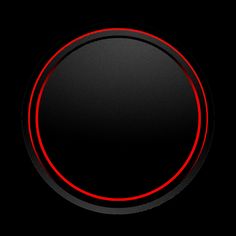 a black circle with red lines on the center and bottom edge, in front of a black background