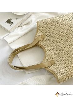 BirdinBag - Womens Bohemian Straw Beach Handbag: Stylish Woven Shoulder Bag for Travel and Shopping Large Capacity Summer Bag In Cream Color, Large Capacity Summer Bag In Cream, Bohemian Large Capacity Canvas Bag For Summer, Spring Bohemian Large Capacity Hobo Bag, Bohemian Beige Beach Bag With Large Capacity, Bohemian Shoulder Bag For Everyday Spring Use, Cream Square Bag For Vacation, Summer Bohemian Large Canvas Bag, Large Capacity Cream Summer Bag