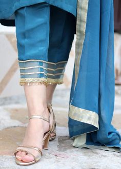 Straight Pants Design, Beige Lipstick, Shalwar Design, Pant Design, Womens Pants Design, Dusk Blue