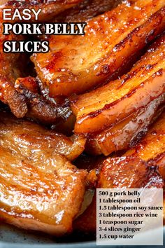 Succulent and flavourful pork belly slices. Simple ingredients and faster cooking. You can prepare and enjoy this dish on a weekday. Sliced Pork Belly, Pork Belly Sides Dishes, Cooking Pork Belly, Sliced Pork Belly Recipes Korean Bbq, Thinly Sliced Pork Belly, Pork Belly Crackling