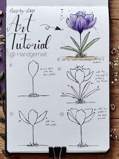 the instructions for how to draw flowers in watercolor and ink with markers on paper