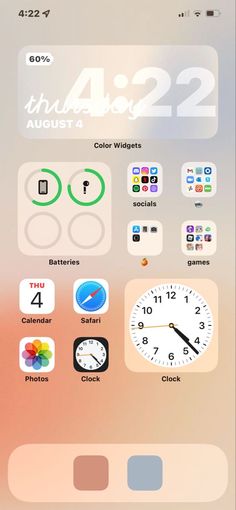 an iphone screen with various stickers on it, including the clock and other app icons