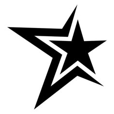 a black and white star on a white background