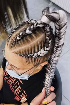 Extension Ideas Hair Braids, Full Braided Hairstyles, Salt And Pepper Hair Color, Pepper Hair Color, Dimensional Highlights, Pepper Hair, Hair Color Guide, Fishtail Braid Hairstyles