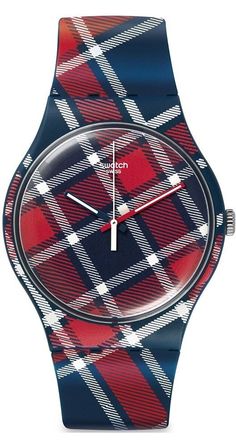 Tartan Fashion, Vintage Swatch Watch, Red Watch, Red Checkered, Gents Watches, Swatch Watch, Unisex Watches, Stylish Watches, Analog Watch