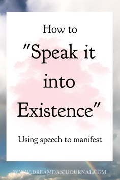 speak it into existence Speaking Things Into Existence, Powerful Manifestation Words, Words For Manifesting, How To Speak Things Into Existence, Speak Into Existence Quote, Speaking Into Existence, Manifestation Words, Speak Things Into Existence, Speak Into Existence