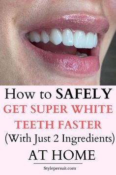 Get super white teeth faster within just 2 ingredients at home 

A bright, radiant smile is often considered a person's best accessory. It exudes confidence, warmth, and health. Say goodbye to teeth stains and yellow teeth. Learn how to whiten teeth wth the best teeth whiting remedies that work really overnight Try Natural Teeth Whiting at Home Remedies today Nice Teeth, Tooth Sensitivity, Stained Teeth