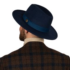 "Our handmade winter fedora hats are chic and stylish accessories for every occasions.  They are classic accessories with their vintage styles for winter / fall day and night.  They are also great gift for her and for him.   They have internal drawstring for adjustable fit from 55 cm to 59 cm. Our faux felt fedoras are unisex and looks perfect for everyone.  Color : Dark Blue   Brim size : 7 cm ( 2.75\") Crown : 12.7 cm (5\") Ribbon : 3 cm grosgrain ribbon You can brush with softly brush and wip Formal Blue Winter Hat, Blue Formal Winter Hat, Winter Fedora With Short Brim, Blue Flat Cap For Fall, Elegant Blue Felt Hat With Flat Brim, Fitted Blue Flat Cap, Navy Curved Brim Hat For Winter, Blue Flat Brim Felt Hat For Kentucky Derby, Blue Fedora With Short Brim For Fall