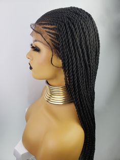 Skip the tension on your scalp and hours in the salon. Buy our handmade Senegalese Twist wig. It is extremely versatile and ready for shipping within 5 to 7 business days. Our units are brand new, unused, and unworn. Measures 28 inches with 150% density. Cap constructed with 13x5 soft swiss lace, 3 combs, and an adjustable strap. Washing Instructions: Add conditioner to water. Wash wig gently. Soak wig in fresh water. Air dry laying flat. Package Includes: 1 Wig Return Policy: For hygenic reason Twist Wig, Bob Braids Hairstyles, Curly Clip Ins, Bob Braids, Box Braid Wig, Senegalese Twist, Flat Twist, Custom Wigs, 5 To 7