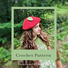 Looking for a fun and unique crochet project? Check out Apple Beret Hat pattern, available now as a PDF digital download. This charming pattern is an original design by Nadja Bullis and is perfect for beginner-intermediate level crocheters. To complete this project, you'll need yarn in red, brown , and sage green, as well as scissors and a hook. Once you have the supplies, simply follow the easy-to-follow crochet pattern included in the download. Please note that this is a digital download and not a physical product. You can use it right from your device or print it yourself for added convenience. So why wait? Start your next crochet project today with Apple Beret Pattern. Beret Hat Pattern, Cottagecore Pattern, Apple Hat, Beret Pattern, Cute Cottagecore, Crochet Beret, Crochet Fruit, Crochet Instructions, Hat Crochet