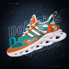 the miami dolphins sneakers are designed to look like they have been worn in different colors