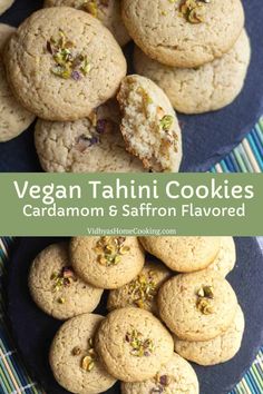 vegan tahiti cookies with cardamoa and saffron flavered