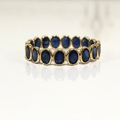 Solid 18K Gold Ring Natural Blue Sapphire Ring Band Full Eternity Band Stackable Ring Minimalist Ring, Wedding Band, Gift for Her - Etsy Philippines Wedding Band Gemstone, Gemstone Eternity Ring, Elegant Blue Jewelry With Smooth Bezel, Elegant Sapphire Stackable Eternity Band, Yellow Gold Stackable Rings With Sapphire In Round Band, Yellow Gold Sapphire Stackable Eternity Band, Stackable Sapphire Eternity Band In Yellow Gold, Stackable Yellow Gold Sapphire Eternity Band, Sapphire Stackable Eternity Band Fine Jewelry