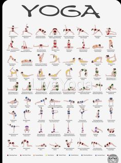 a poster showing different yoga poses and their names