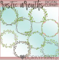 digital clipart frames with leaves and vines