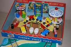 the fisher - price toys amusement park playset is in its original box