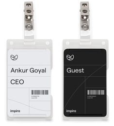 two luggage tags that are attached to each other