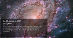 an image of the galactic spiral galaxy in 2009, with caption that reads on 19 march in 2009