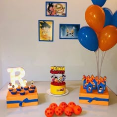 a birthday party with balloons and decorations