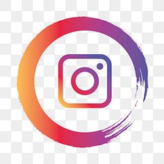 the instagram logo is painted in different colors, including purple and orange with a white background