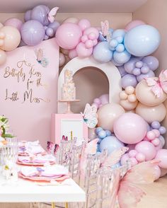 a birthday party with balloons and decorations