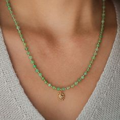 Want to save 15% off your first order? Sign up for our newsletter by visiting our website and filling out the pop up form. Receive a code by email, then send us that code through Etsy messages to save 15% off your ETSY order, sign up here: www.earthlyabundancejewelry.com  Chrysoprase opens, activates and energises the heart and sacral chakras, balances yin-yang energy, and brings Universal energy into the physical body. It induces deep meditative states, and imparts a sense of being a part of th Chrysoprase Necklace, Chrysoprase Jewelry, Universal Energy, Yang Energy, Gemstone Properties, Wire Jewelry Tutorial, Cotton Gift Bag, Les Chakras, Gemstone Beaded Necklace