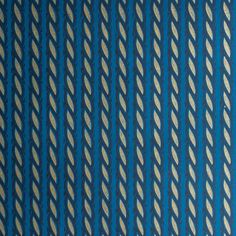 a blue and gold wallpaper with wavy lines