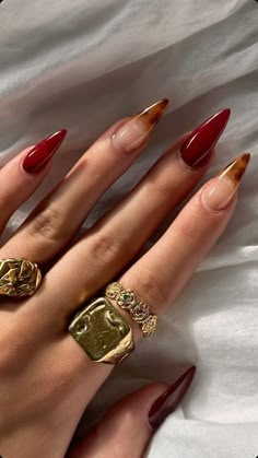 Red And Gold Nails, Kutek Disney, Cheetah Nails, Smink Inspiration, Pointed Nails, Leopard Nails, Makijaż Smokey Eye, Classy Acrylic Nails