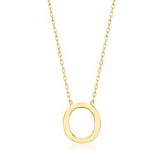 Ross-Simons - O - Italian 14kt Yellow Gold Initial Necklace. 16". RS Pure. Modern designs that complete your outfit and complement your personality. Our dainty 14kt yellow gold initial necklace is just the statement to set your style apart! Features the letter "O" stationed on a simple cable chain with a 2" extender. Made in Italy. Springring clasp, 14kt yellow gold initial necklace. Gold Initial Necklace, Initial Necklace Gold, Letter O, Gold Initial, Initial Necklace, Cable Chain, Initials, Fine Jewelry, Cable