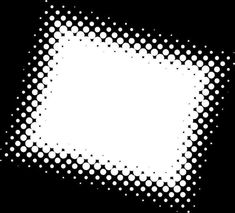 an abstract halftone background with white dots in the center on a black background stock photo