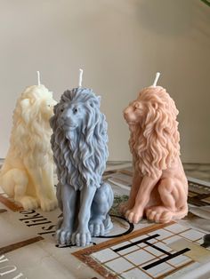 Lion king decor candle Pillar Decor, Sculpture Candle, Candle Sculpture, Cute Candle, Aesthetic Candle, Candle Home Decor, Candle Birthday, Home Decor Boxes, Candle Gifts