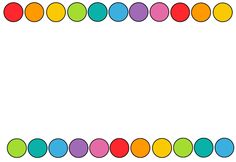 a border made up of colored circles on a white background