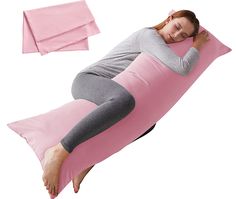 PRICES MAY VARY. ✅Note: The pink pillowcase is rolled inside, please make the insert fluffy and put it inside the pillowcase. 【Long Body Pillow】Each order includes 1 pillow insert + 1 Pink 100% polyester body pillowcase.Envelope closure design (no zipper),The body pillow is skin-friendly and breathable,Filled with high quality fiber.medium density and supportive,keeping you cool and comfortable all night long. 【Multi-Function】Adjustable Full body pillow insert provides additional relief and enou Sleeping Alone, Body Pillows, Firm Pillows, Long Bed, Long Pillow, Pink Body, Satin Pillowcase, Sleeping In Bed, Body Pillow Covers