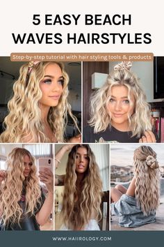 Beach Waves Hairstyles, Hairstyles At Home, Messy Beach Waves, Shakira Hair, Easy Beach Waves, Beachy Waves Hair, Crystal Makeup