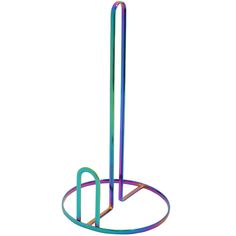 a multicolored metal stand with two poles on one side and another pole on the other