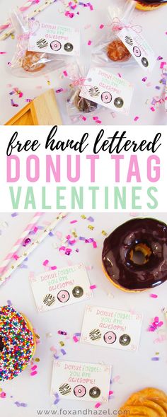 donut tag valentine's day free printables for the kids to make