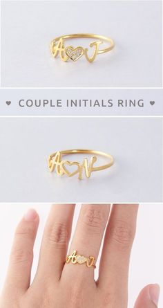 Initial Rings • Custom Signet Ring • Signet Initial Ring • Couple Initials Ring • Ring with initials • Two initials ring • Stackable Initial Rings • initial jewelry • gold initial rings • jewelry with initials • customized couple rings • costume jewelry • Minimalist jewelry • unique engagement gift ideas for couples • best engagement gifts for couples • Anniversary gift for her • birthday gift for girlfriend • gifts for best friends • birthday presents for Personalized Initial Ring, Custom Signet Ring, Gold Initial Ring, Girlfriend Jewelry, Bracelet Initial, Friend Jewelry