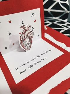 a card with an image of a heart on it