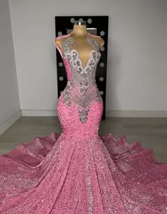 Diamond Birthday Party, Luxury Prom Dresses, Pink Evening Dresses, Diamond Birthday, Prom Dresses Pink, Birthday Party Dresses, Silver Prom Dress, Sparkly Prom Dresses, African Prom Dresses