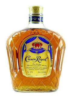 a bottle of crown royal whisky on a white background