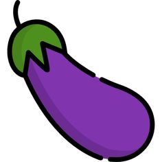 a purple eggplant with a green tip