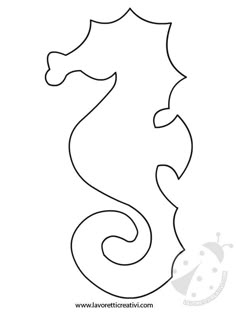 the outline of a sea horse is shown in black and white, it's very easy