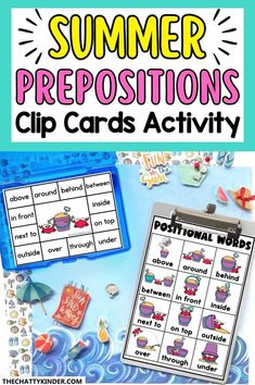 the summer prepositions clip cards activity