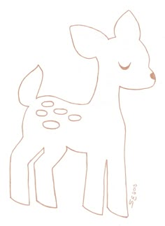 a drawing of a deer with its eyes closed