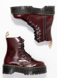 Red Platform Doc Martens, Oxblood Doc Martens, Dark Red Doc Martens, Red Jadon Dr Martens, Cherry Red Doc Martens Outfit, Cherry Red Shoes, Dr Martens Bordeaux